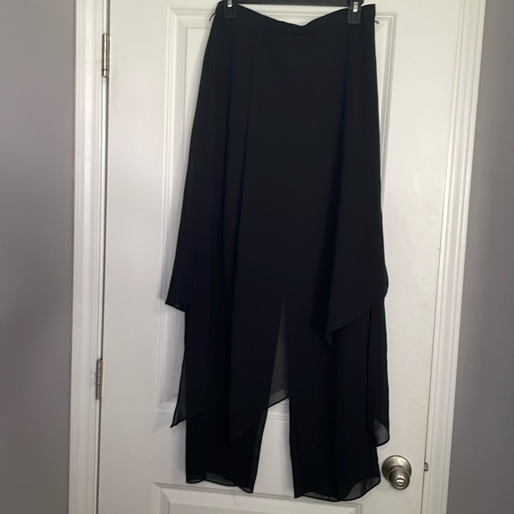 Onyx Nite women’s Black pant with sheer black overlay, size 8 READ DESCRIPTION
